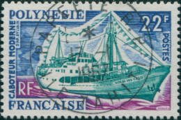 French Polynesia 1966 Sc#222,SG61 22f Coaster FU - Other & Unclassified