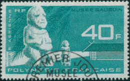 French Polynesia 1965 Sc#C35,SG46 40f Statues And Hut FU - Other & Unclassified