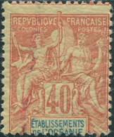 French Oceania 1892 SG10 40c Red And Blue On Yellow Navigation And Commerce MLH - Andere & Zonder Classificatie