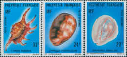 French Polynesia 1978 Sc#C156-C158,SG268-270 Sea Shells Set MLH - Other & Unclassified
