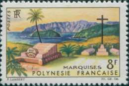 French Polynesia 1964 Sc#214,SG41 8f Landscape Marquesas MNH - Autres & Non Classés