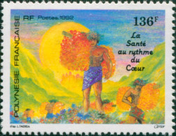 French Polynesia 1992 Sc#591,SG641 136f Orange Carriers Painting MLH - Other & Unclassified