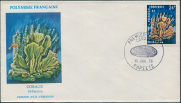 French Polynesia 1978 Sc#C163,SG275 34f Millepora Coral FDC - Other & Unclassified