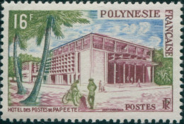 French Polynesia 1958 Sc#195,SG10 16f Post Office Papeete MLH - Autres & Non Classés