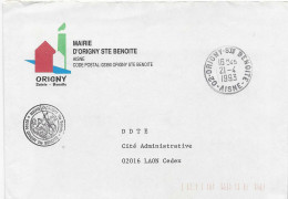 Cachet Manuel D'Origny Sainte Benoite - Sur Franchise Postale De La Mairie - Handstempels