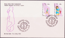 Chypre Turque - Cyprus - Zypern FDC 1989 Y&T N°226 à 227 - Michel N°249A à 250A - EUROPA - Lettres & Documents