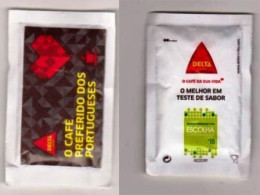 Sachet De Sucre " DELTA O Café Preferido Dos Portugueses " Coeur Sur Fond Noir (scann Recto-verso) [S187]_Di282 - Sugars