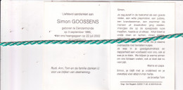 Simon Goossens, Dendermonde 1995, Luxemburg 2002. Foto - Overlijden