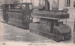 PARIS -  Crue De La Seine - Tramway De Versailles - Inondations De 1910