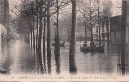 PARIS - Inondations De Janvier 1910 -  Boulevard Diderot Et La Gare De Lyon - Paris Flood, 1910