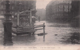 PARIS - Inondations De Janvier 1910 - La Gare Saint Lazare - Inondations De 1910