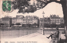 GENEVE -  Grand Quai Vu De L'ile Rousseau - 1916 - Autres & Non Classés