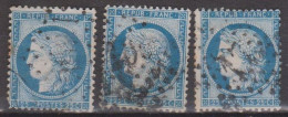 France N° 60A, 60B Et 60C (les 3 Types) - 1871-1875 Ceres