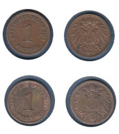 Allemagne  1 Pfennig  1914 F +1915 A, Type 2, KM#10, Deutsches Reich, - 1 Pfennig
