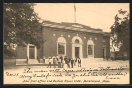 AK Marblehead, MA, New Post Office And Custom House 1906  - Andere & Zonder Classificatie