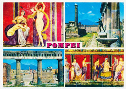 CPSM 10.5 X 15 Italie (476) POMPEI  Vues Diverses  Fresques  Statue  Colonnes - Pompei