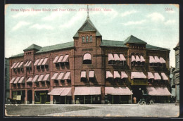 AK Attleboro, MA, Bates Opera House Block And Post Office  - Autres & Non Classés