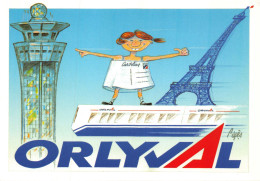 Raymond PAGÈS Illustrateur  ORLYVAL Métro - Tour Eiffel - Aviation - CPM 1991 Numérotée 733 - Annotation Manuscrite R.P - Subway