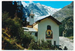 CPSM 10.5 X 15 Italie (478) COURMAYEUR Notre Dame De La Guérison  Chapelle  Mont Blanc Glacier De La Brenva - Other & Unclassified