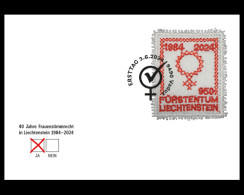 40 Years Of Women's Suffrage In Liechtenstein FDC (Embroider) 2024 - FDC