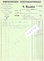 1935 / Facture HUMBLOT Imprimerie / Dôle Jura - 1900 – 1949