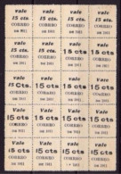 ● NICARAGUA 1911 ֍ Foglio Di 20 Valori S.G. Con Numerose Varietà ● Fiscali Sovrastampati Al Verso ● Cat. ? € ️ Lot 162 - Nicaragua