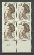 FRANCE 1982 N° 2183h ** Bande De Phospho à Gauche Bloc De 4 Neuf MNH Superbe C 24 € Liberté De Delacroix - Unused Stamps