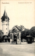 CPA Ravensburg In Württemberg Oberschwaben, Kreuzbrunnen, Grüner Turm - Other & Unclassified