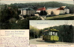 CPA Trois Épis Drei Ähren Elsaß Elsass Haut Rhin, Grands Hotels Petitdemange, Drei Ähren Bahn - Tram