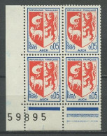 FRANCE 1966 N° 1468 ** Bloc De 4 Neuf MNH Superbe Armoiries De Ville Auch Animaux Agneau Lion - Unused Stamps