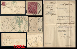 ● 1884 REGNO N. 38 ● 10 Cent. ֍ PIEGO LETTERA ● Con Testo ● Da CALVISANO Via BRESCIA A LENO ● Aquila ● - Storia Postale