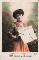 FETES - VOEUX - Bonne Année - Télégramme - Femme - Fantaisie - Carte Postale Ancienne - Nouvel An