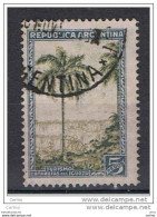 ARGENTINA:  1935  PALMA  -  5 P.  BLU  E  VERDE  OLIVA  US. -  FIL. E  -  YV/TELL. 382 A - Used Stamps
