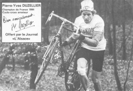 Vélo - Cyclisme - Coureur Cycliste Pierre Yves Duzellier - Champion De France 1984 - Cyclo Cross Amateur - Cyclisme