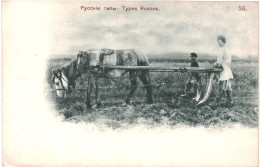 CPA Carte Postale Russie Type Russe Un Fermier Laboure Son Champ Début 1900   VM81513ok - Russia