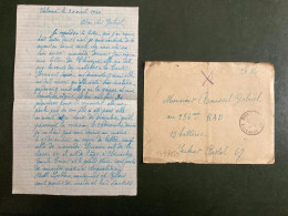 LETTRE En FM OBL.20-4 40 BONNENOSQ CALVADOS (14) à ROUSSEL Gabriel 234me RAD 15 Batterie SP 67 - 2. Weltkrieg 1939-1945