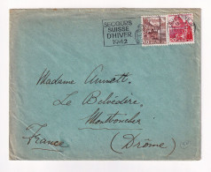 Suisse Lausanne Helvetia Flamme Secours Suisse D'Hiver 1942 Montboucher-sur-Jabron Drôme - Lettres & Documents