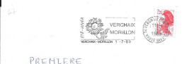 Lettre Entière Flamme 1989 Verchaix Morillon Haute Savoie - Oblitérations Mécaniques (flammes)