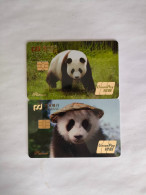 China, Panda, (2pcs) - Cartes De Crédit (expiration Min. 10 Ans)