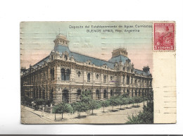 CPA  BUENOS AIRES , DEPOSITO DEL ESTABLECOMIENTO DE AGUAS CORRIENTES En 1909! (voir Timbres Face Et Dos) - Argentine