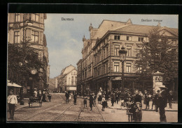 AK Barmen, Litfasssäule In Der Berliner Strasse  - Autres & Non Classés