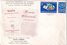 A24866 -  Mihail Kogalniceanu The First Magazine "Dacia Literara" Postal Cover Romania 1990 - Cartas & Documentos