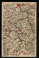 AK Saalfeld, Landkarte Der Region, WONA-Karte  - Cartes Géographiques