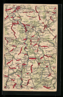 AK Frankenberg, Landkarte Von Frankenberg Bis Gross-Olbersdorf  - Cartes Géographiques
