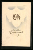 AK Jahreszahl 1914 Mit Klee Und Hufeisen  - Other & Unclassified