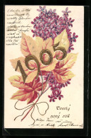 AK Jahreszahl 1905 Mit Blüten Und Blättern  - Altri & Non Classificati
