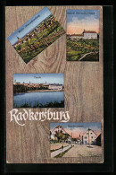 Passepartout-AK Radkersburg, Strassenpartie, Schloss Und Markt Oberradkersburg, Totalansicht  - Autres & Non Classés