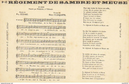 REGIMENT DE SAMBRE ET MEUSE PARTITION ET PAROLES - Musik Und Musikanten