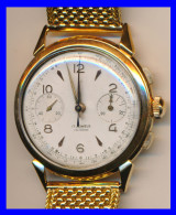 MONTRE-CHRONOMÈTRE OR AVEC BRACELET OR ENTIÈREMENT RÉNOVÉE- ANNÉES 60 - Watches: Jewels