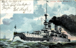 CPA Deutsches Kriegsschiff, SMS Kaiser Wilhelm II., Linienschiff, Kaiserliche Marine - Other & Unclassified